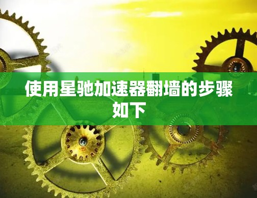 使用星驰加速器翻墙的步骤如下